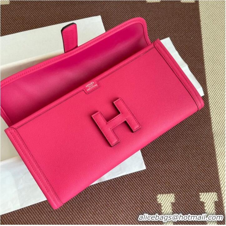 Luxurious Hermes Original Espom Leather Clutch 37088 Purplish red