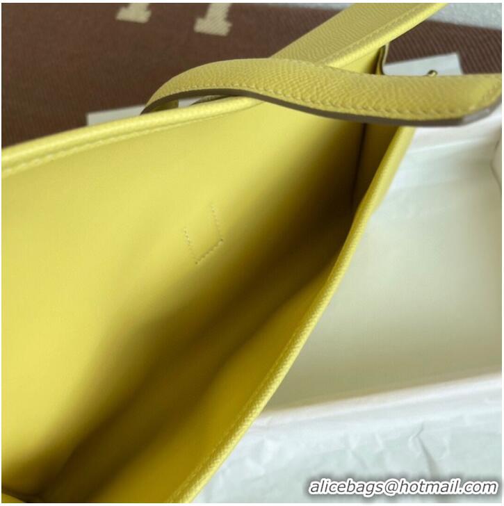 Fashion Grade Hermes Original Espom Leather Clutch 37088 lemon