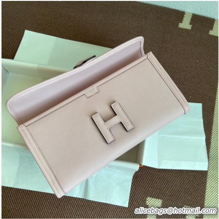 Hermes Original Espom Leather Clutch 37088 light pink