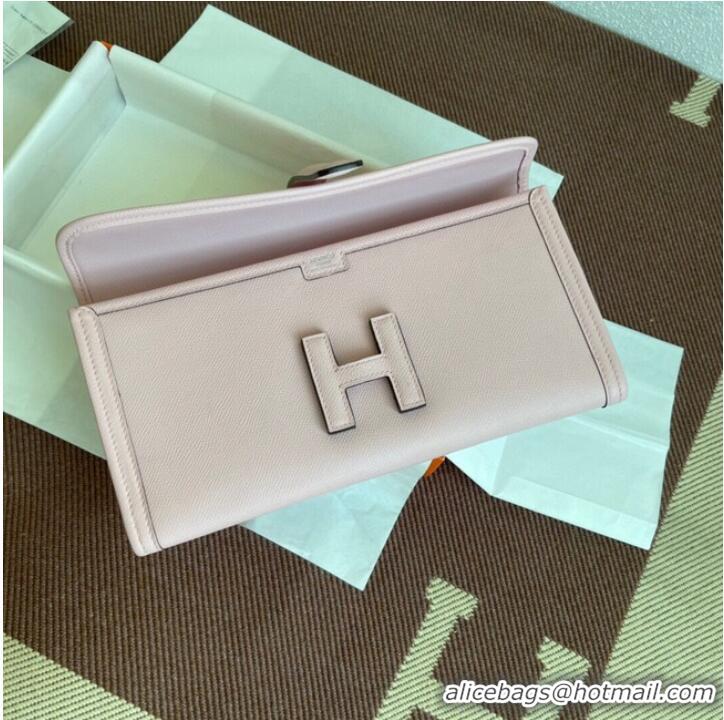 Hermes Original Espom Leather Clutch 37088 light pink