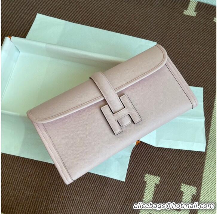 Hermes Original Espom Leather Clutch 37088 light pink