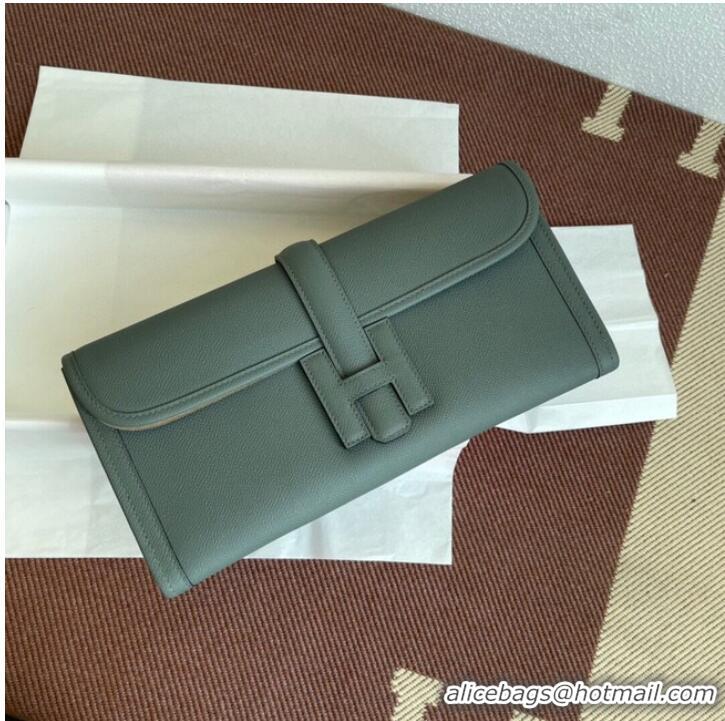 Original Cheap Hermes Original Espom Leather Clutch 37088 Almond green