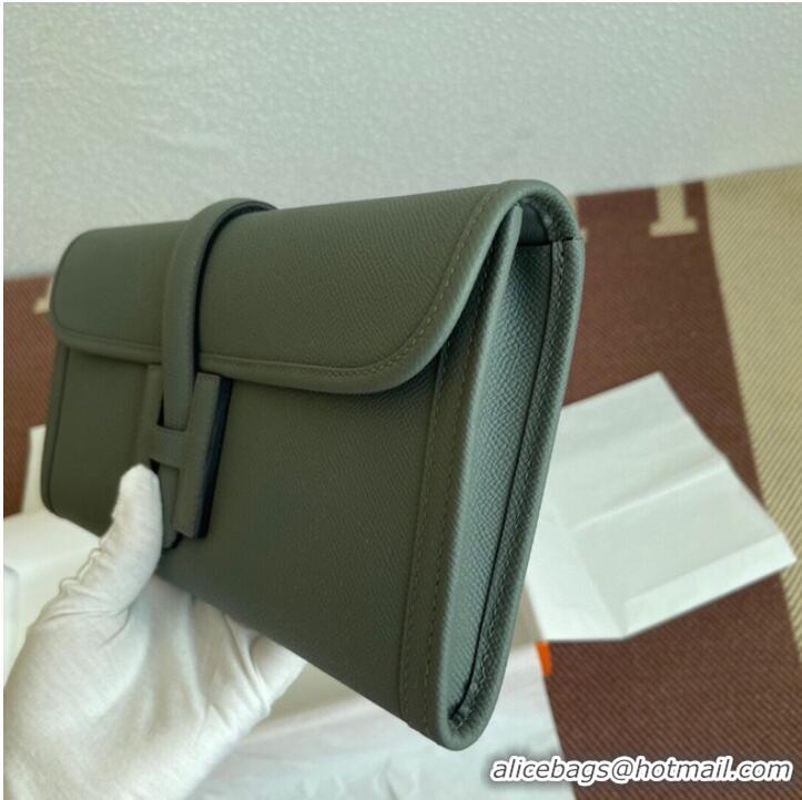 Original Cheap Hermes Original Espom Leather Clutch 37088 Almond green