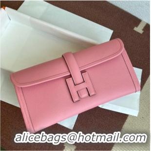 Low Cost Hermes Original Espom Leather Clutch 37088 cherry blossoms