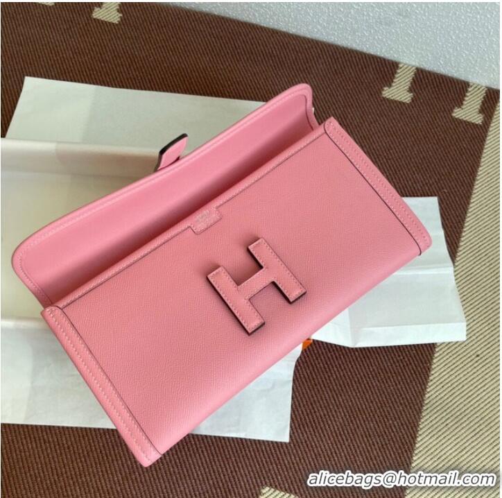 Low Cost Hermes Original Espom Leather Clutch 37088 cherry blossoms