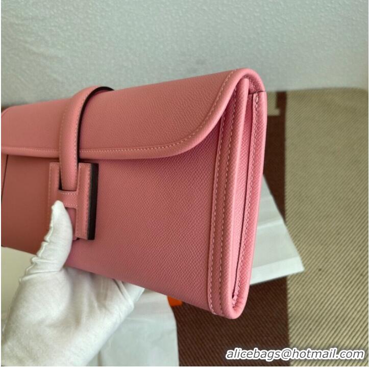 Low Cost Hermes Original Espom Leather Clutch 37088 cherry blossoms