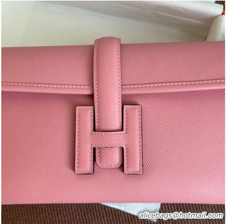 Low Cost Hermes Original Espom Leather Clutch 37088 cherry blossoms