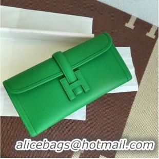 Pretty Style Hermes Original Espom Leather Clutch 37088 Bamboo green