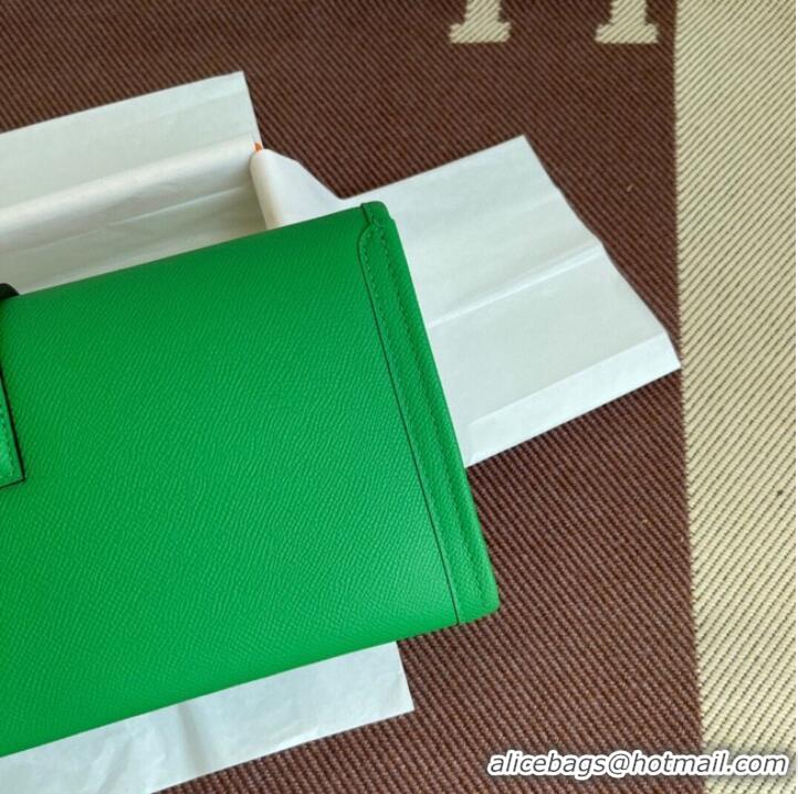 Pretty Style Hermes Original Espom Leather Clutch 37088 Bamboo green