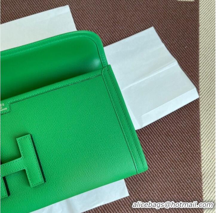 Pretty Style Hermes Original Espom Leather Clutch 37088 Bamboo green