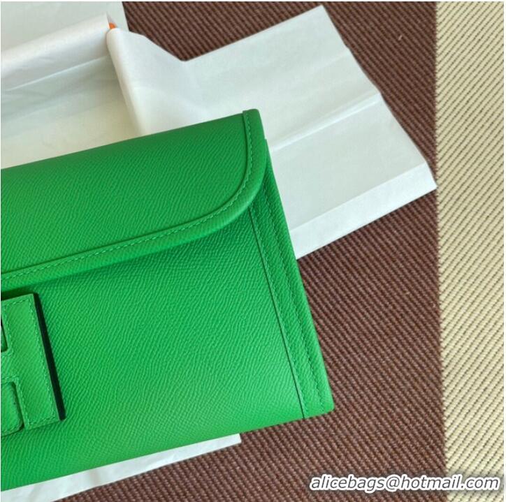 Pretty Style Hermes Original Espom Leather Clutch 37088 Bamboo green