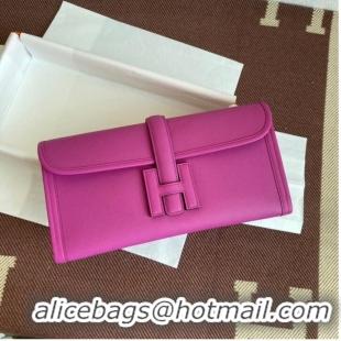 Stylish Hermes Original Espom Leather Clutch 37088 plum blossom