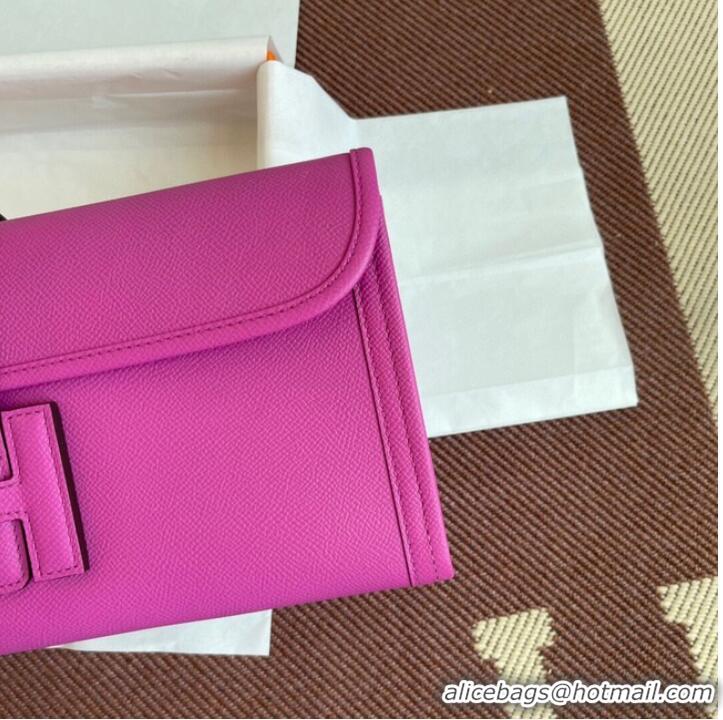 Stylish Hermes Original Espom Leather Clutch 37088 plum blossom