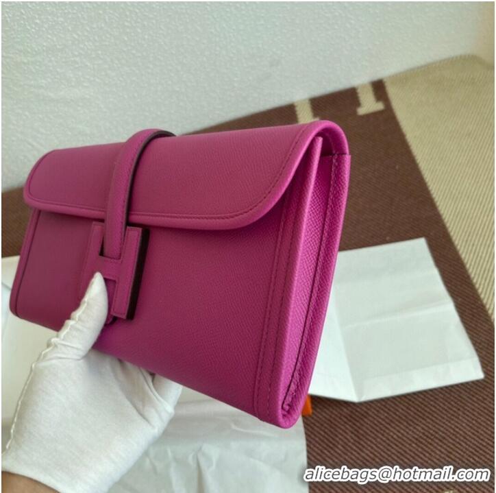 Stylish Hermes Original Espom Leather Clutch 37088 plum blossom