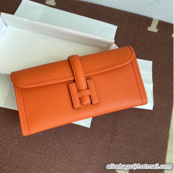 Cheapest Hermes Original Espom Leather Clutch 37088 orange 