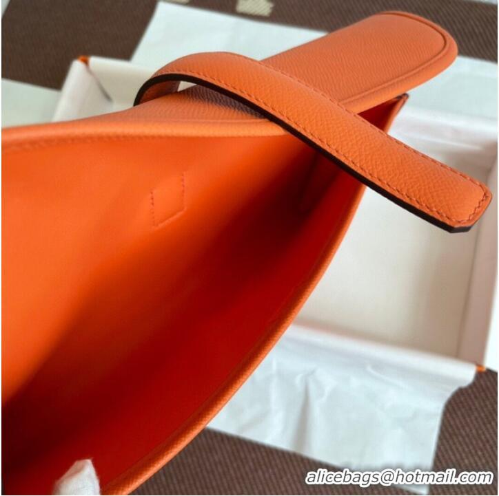 Cheapest Hermes Original Espom Leather Clutch 37088 orange 