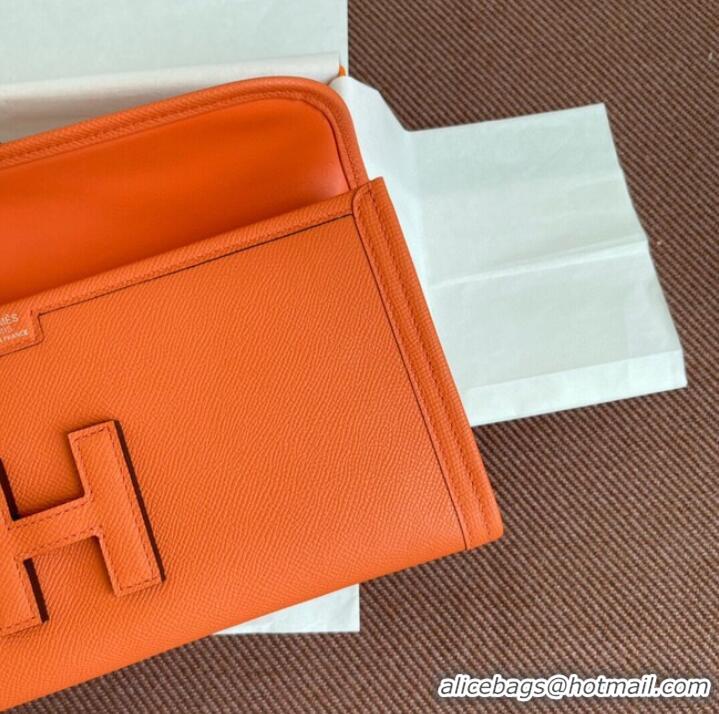 Cheapest Hermes Original Espom Leather Clutch 37088 orange 