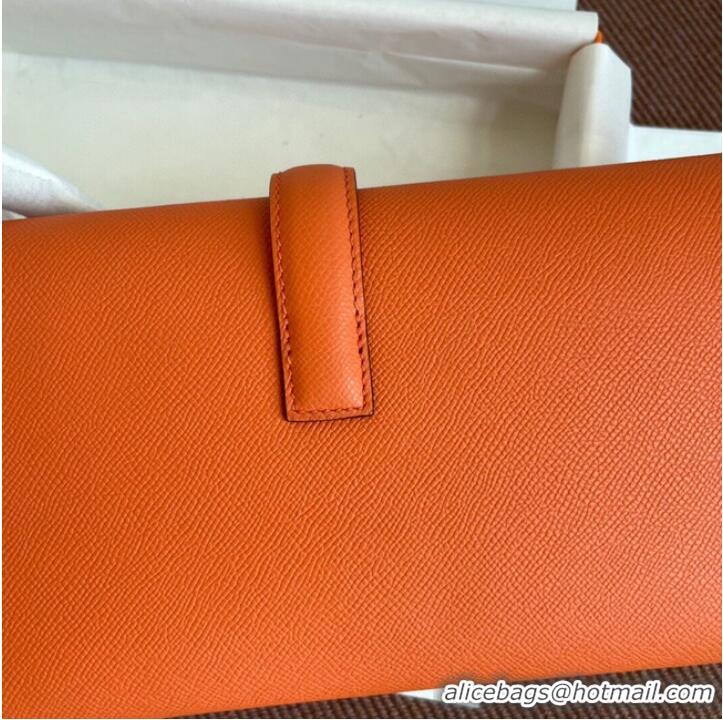 Cheapest Hermes Original Espom Leather Clutch 37088 orange 