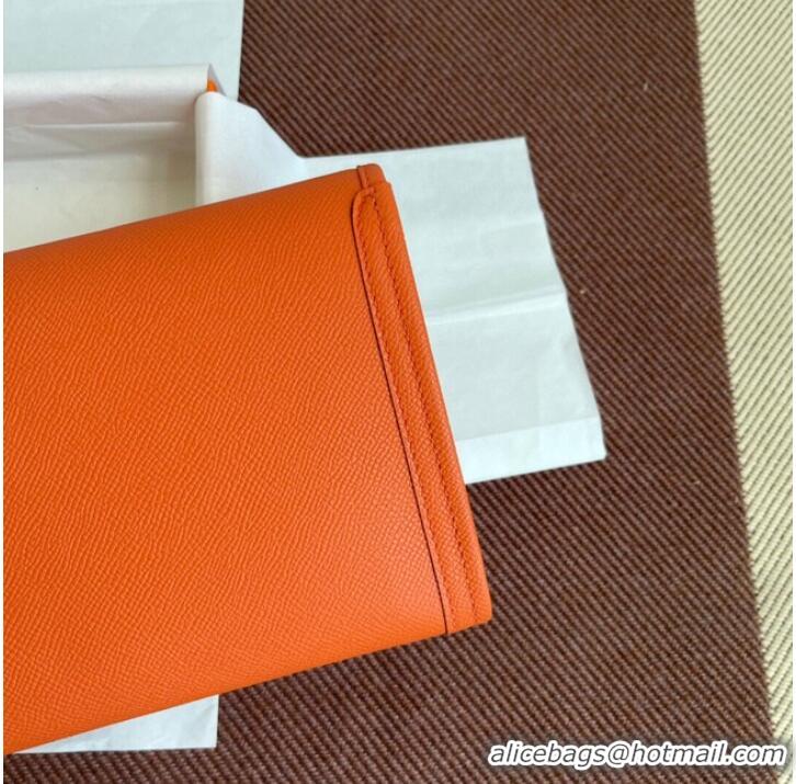 Cheapest Hermes Original Espom Leather Clutch 37088 orange 