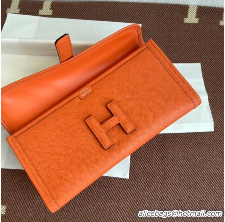 Cheapest Hermes Original Espom Leather Clutch 37088 orange 