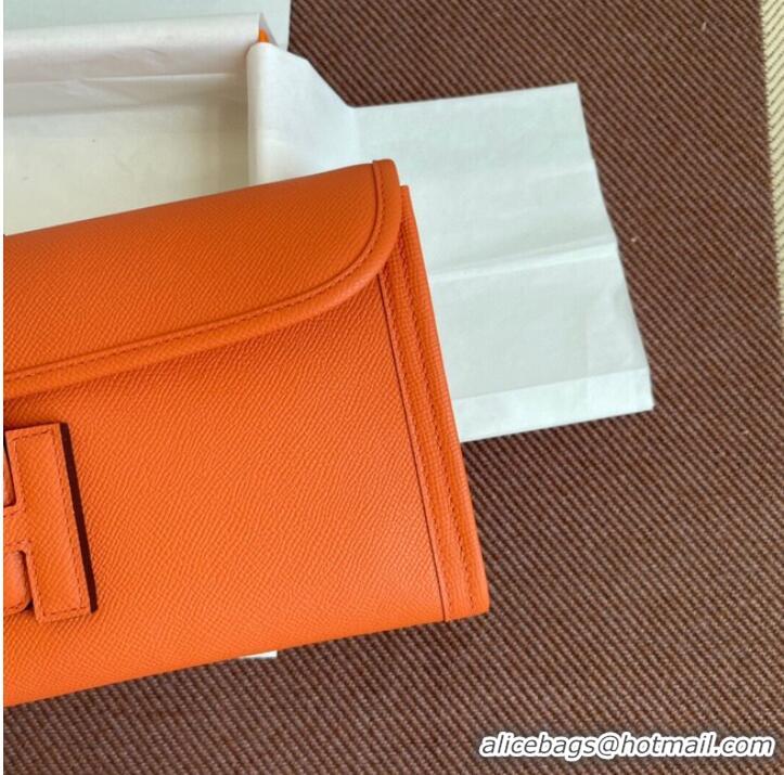 Cheapest Hermes Original Espom Leather Clutch 37088 orange 