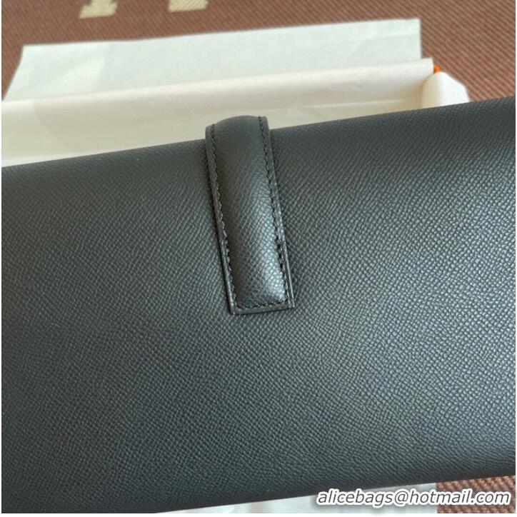 Cheapest Hermes Original Espom Leather Clutch 37088 black