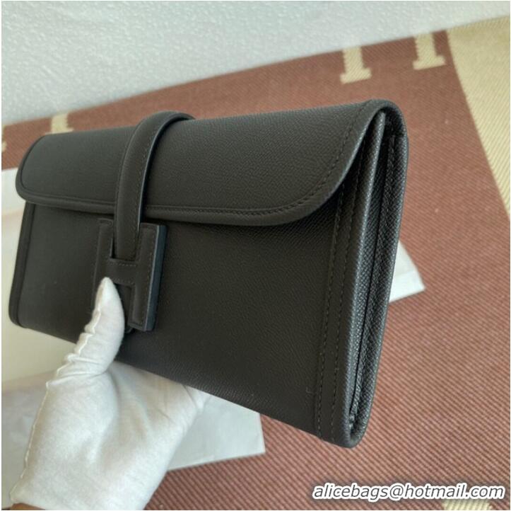 Cheapest Hermes Original Espom Leather Clutch 37088 black