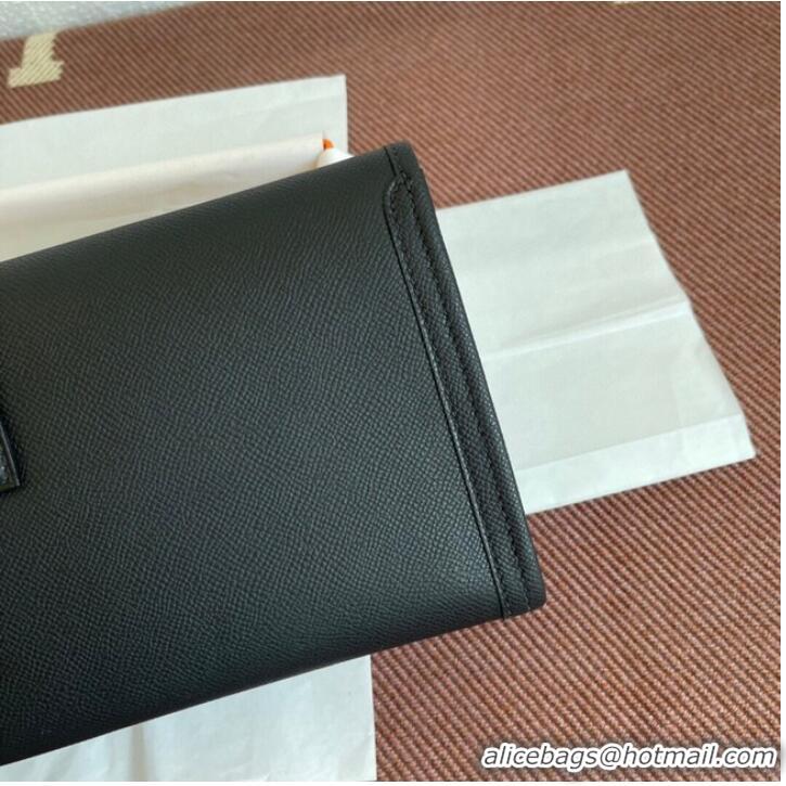 Cheapest Hermes Original Espom Leather Clutch 37088 black