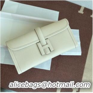 Youthful Hermes Original Espom Leather Clutch 37088 cream