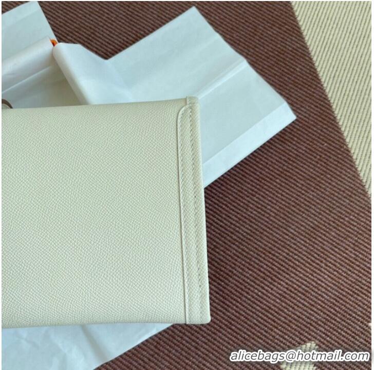 Youthful Hermes Original Espom Leather Clutch 37088 cream