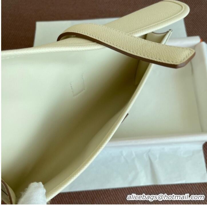 Youthful Hermes Original Espom Leather Clutch 37088 cream