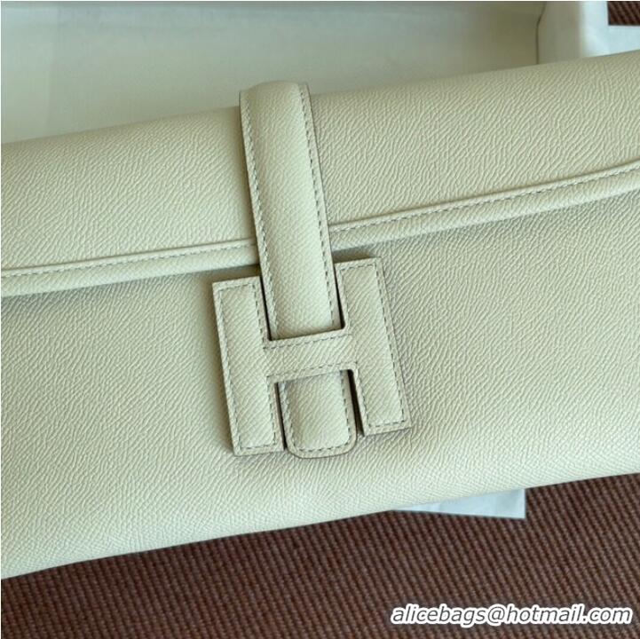 Youthful Hermes Original Espom Leather Clutch 37088 cream