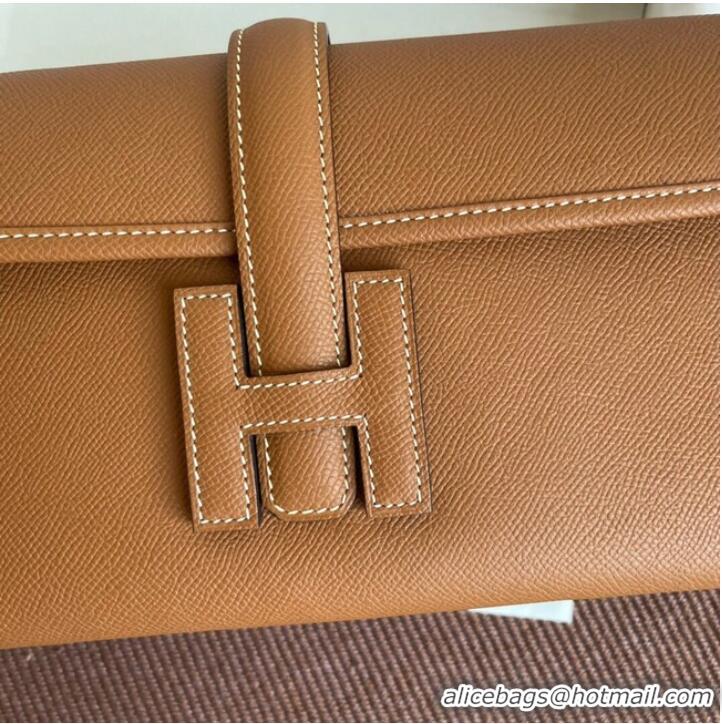 Unique Discount Hermes Original Espom Leather Clutch 37088 brown