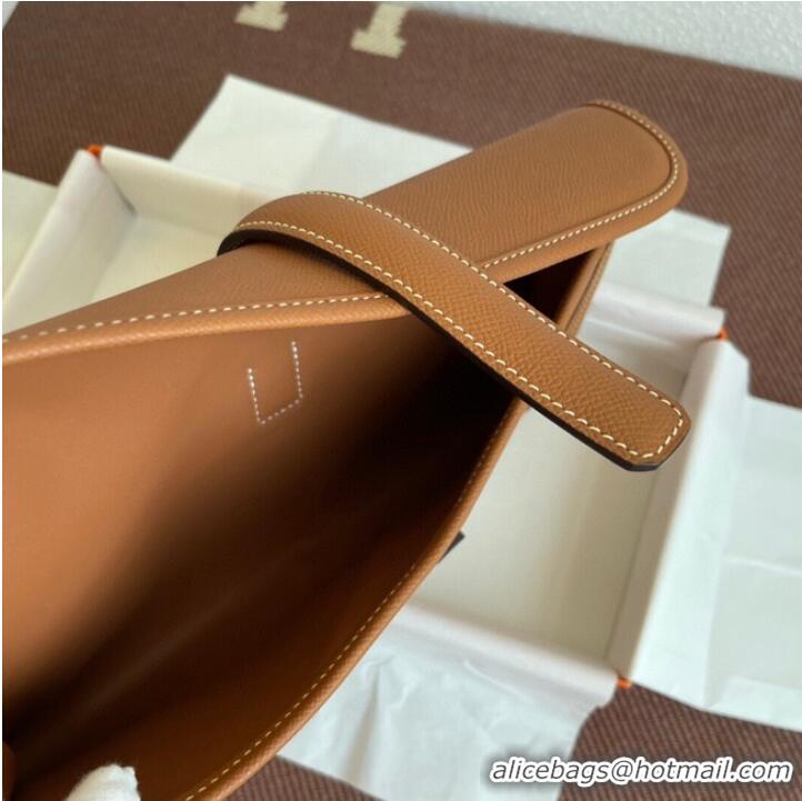 Unique Discount Hermes Original Espom Leather Clutch 37088 brown