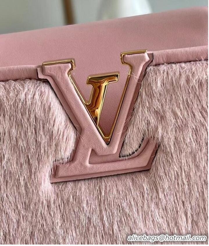 Good Product Louis Vuitton CAPUCINES BB M48865 pink Mink hair