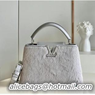 New Stylish Louis Vuitton CAPUCINES BB M48865 gray Mink hair