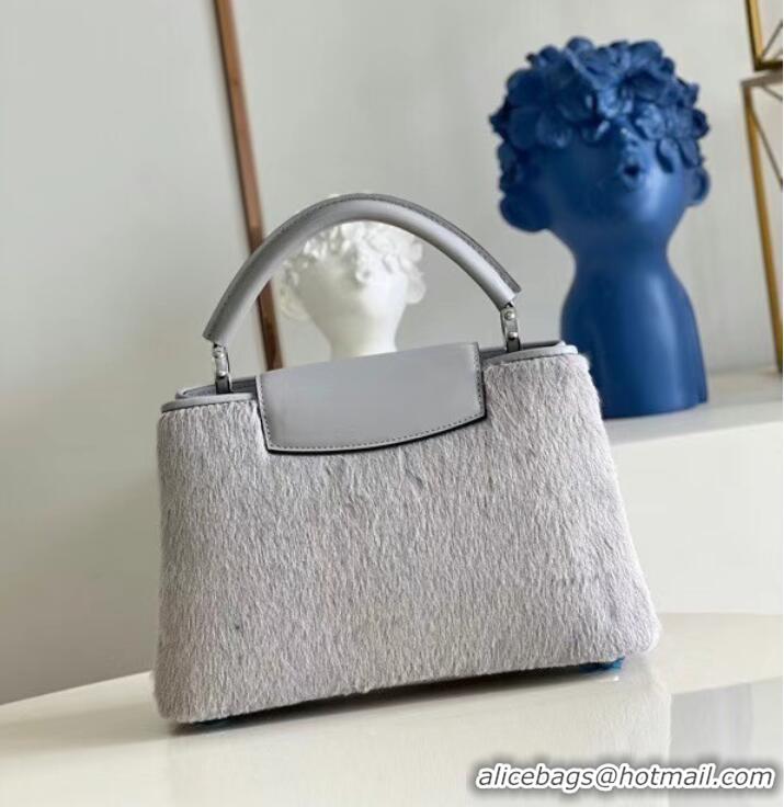 New Stylish Louis Vuitton CAPUCINES BB M48865 gray Mink hair