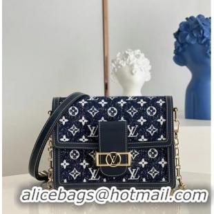 Well Crafted Louis Vuitton Monogram denim DAUPHINE MM M59483 Navy Blue