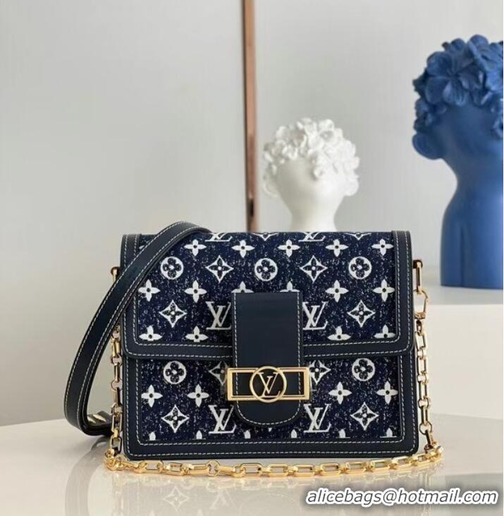 Well Crafted Louis Vuitton Monogram denim DAUPHINE MM M59483 Navy Blue