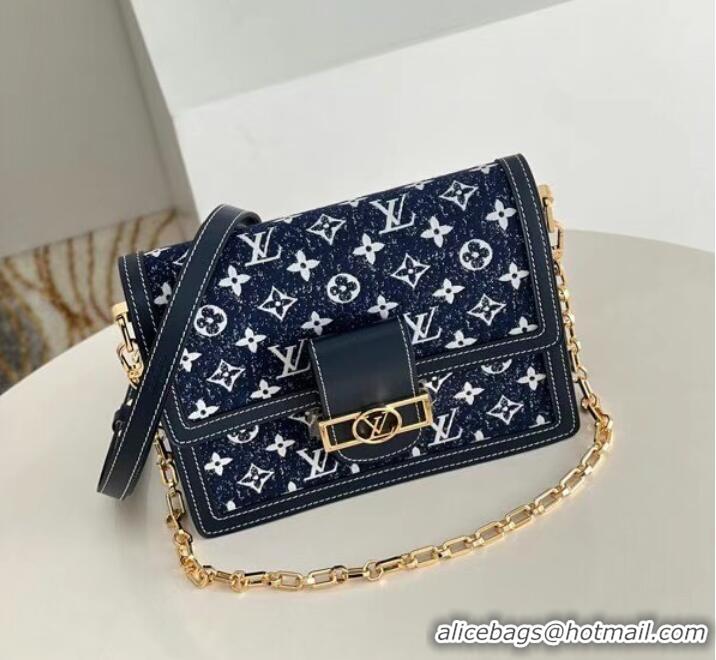 Well Crafted Louis Vuitton Monogram denim DAUPHINE MM M59483 Navy Blue