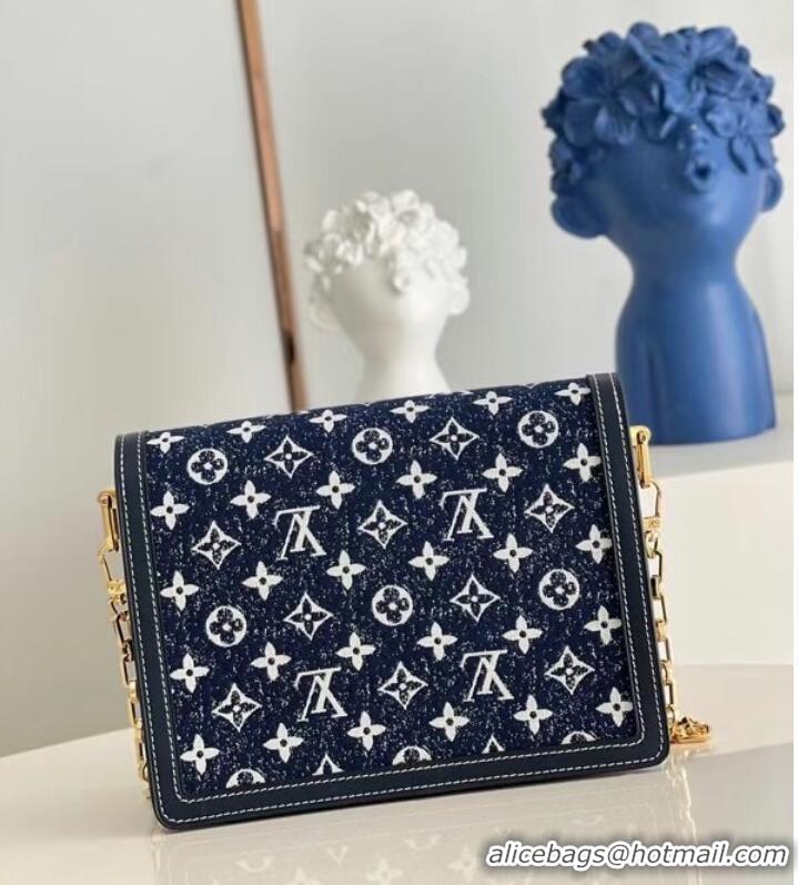 Well Crafted Louis Vuitton Monogram denim DAUPHINE MM M59483 Navy Blue