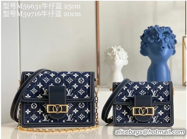 Famous Brand Louis Vuitton DAUPHINE PM M59480 Navy Blue