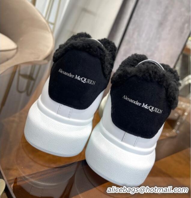 Low Cost Alexander Mcqueen Calfskin and Shearling Sneakers White/Black 111823