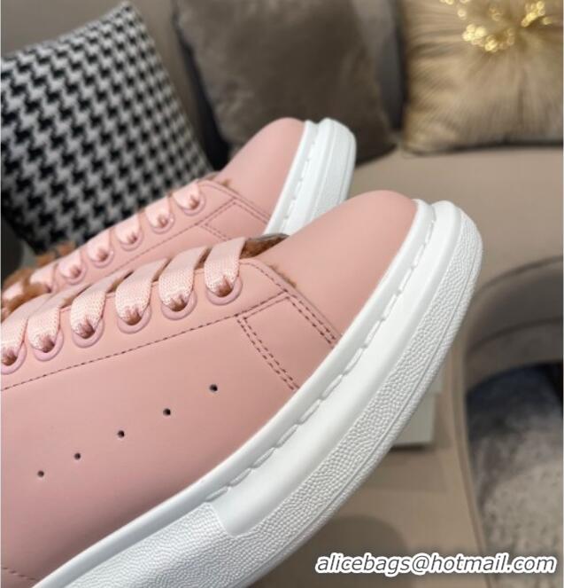 Good Quality Alexander Mcqueen Calfskin and Shearling Sneakers Pink/Brown 111825