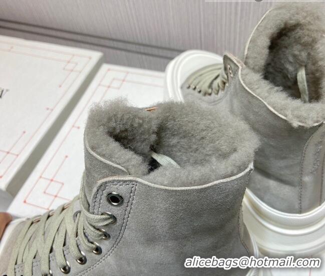 Good Product Alexander Mcqueen Suede and Wool Sneaker Boots Grey 111830