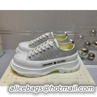 Top Design Alexander Mcqueen x Converse Crystal Canvas Sneakers Silver 111836