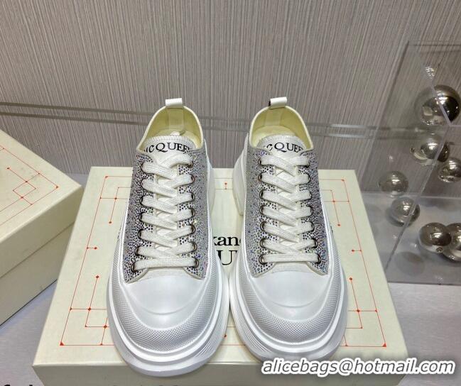 Top Design Alexander Mcqueen x Converse Crystal Canvas Sneakers Silver 111836