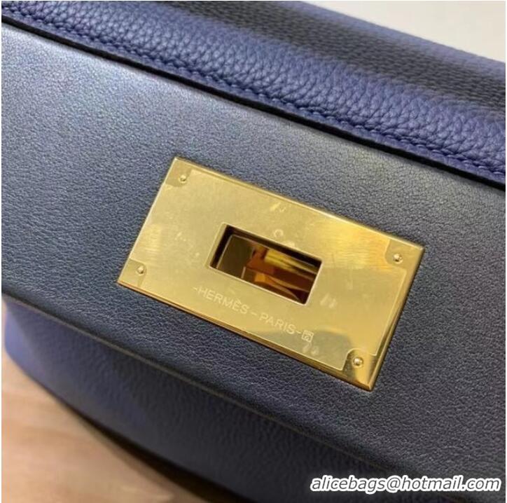 Famous Brand Hermes Kelly Original togo Leather Tote Bag H2424 royal blue