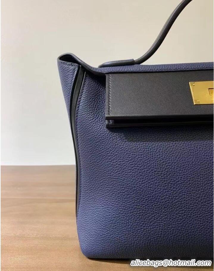 Famous Brand Hermes Kelly Original togo Leather Tote Bag H2424 royal blue