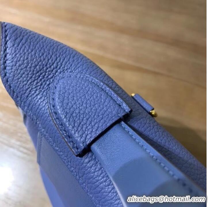 Top Quality Hermes Kelly Original togo Leather Tote Bag H2424 Electro optic blue